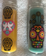 Target Wrapped Glass Candle Set Of 2 Aztec &amp; Doves Design - $23.36
