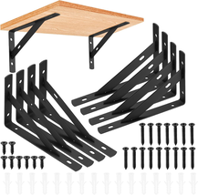Heavy Duty L-Shaped Metal Shelf Brackets - 8 Pack (3.7" x 6") - $16.24