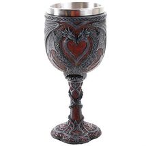Double Dragon Goblet Chalice Wine Cup New - $24.73
