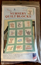 Cross Stitch Embroidery Nursery Quilt Blocks JDNA Twelve 9x9 Blocks Stamped NIP - £9.47 GBP