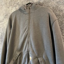 Carhartt Hoodie Mens Large Tall Grey Relaxed Fit Worn Sweater Full Zip H... - $18.39