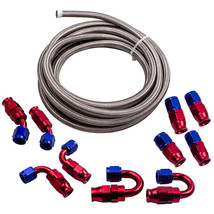 6AN  20FT Oil Fuel Hose Line Kit  Stainless Steel Braided Fitting Hose E... - £49.95 GBP