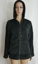 Kristen Blake  Black Soft Plush Velour Full Zip Hoodie Jacket Womens Size Small - £27.16 GBP