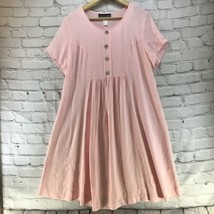 Jessica Lauren Vintage Pink Gingham Dress Womens Sz M Modest Farm Girl FLAW - $24.65