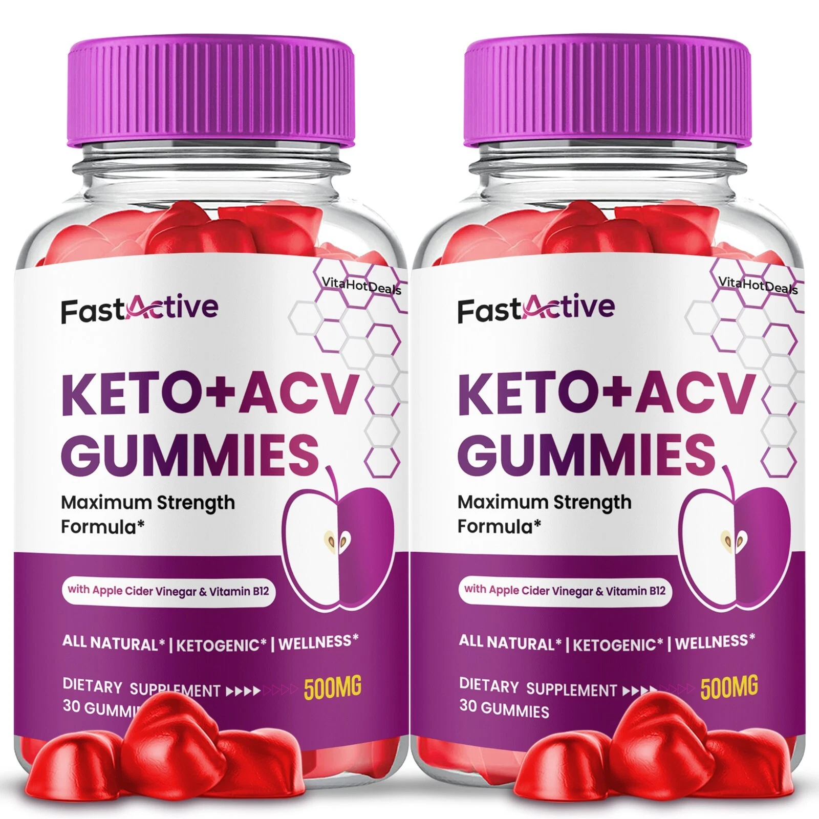 Fast Active Keto ACV Gummies High Potency Apple Cider Vinegar Supplement... - $65.50