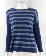 Lord Taylor Cashmere Sweater Size XS Blue Striped Drop Shoulder Pullover Womens - £35.09 GBP