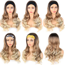 Headband Wig Long Wavy Headband Wigs for Women  Syntheitic Wig  - £30.93 GBP