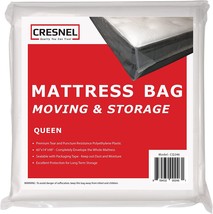 Mattress Bag For Moving &amp; Long-Term Storage - Queen Size - Enhanced Mattress - £30.55 GBP