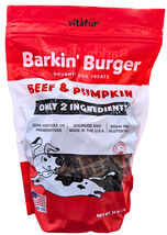 Vitafur Barkin Burger Beef &amp; Pumpkin Grain-Free Dog Treats 24 Oz EXP 12/27 - $30.78