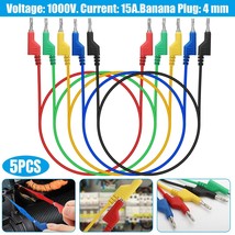 5Pcs 1000V Stackable Banana to Banana Plug Multimeter Test Lead Wire Cab... - $27.96