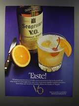 1982 Seagram&#39;s V.O. Canadian Whisky Ad - Taste - £14.48 GBP
