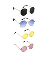 Gafas de sol redondas unisex para adultos marco multicolor, lente... - £10.98 GBP