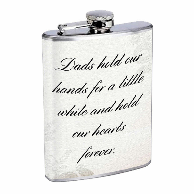 Primary image for Dad Hand Heart Forever Em1 Flask 8oz Stainless Steel Hip Drinking Whiskey