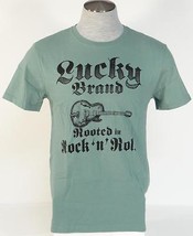 Lucky Brand Rooted in Rock &amp; Roll Green Short Sleeve Tee T Shirt Men&#39;s M... - £31.14 GBP