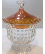 Vintage Lead Crystal Glass Condiment Jam Jar, Sugar Candy Dish with Lid ... - $44.55