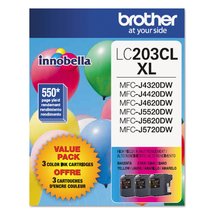 Brother Printer LC2033PKS Multi Pack Ink Cartridge, Cyan/Magenta/Yellow - £40.65 GBP