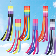 Pride Windsocks Set 6 Pack, Rainbow LGBT Gay Lesbian Bisexual Pansexual Nonbinar - £27.80 GBP