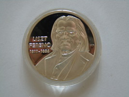 Great Hungarians coin series: Ferenc Liszt composer, UNC PP, silver plated coin - £15.18 GBP