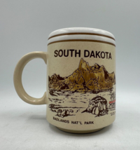 Vtg South Dakota Souvenir Mug National Parks Mt Rushmore &amp; Badlands Wall... - $17.34