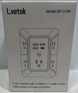 Lvetek QF-519F 5 Outlet Surge Protector Wall Mountable Charger with 4 US... - $22.30 CAD