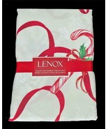 LENOX Christmas Candy Cane Ribbon Shimmery Highlights Polyester Tableclo... - $64.47 CAD+