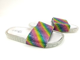 Rouge Helium Sandals Size 8 Rainbow Glitter  - $14.95
