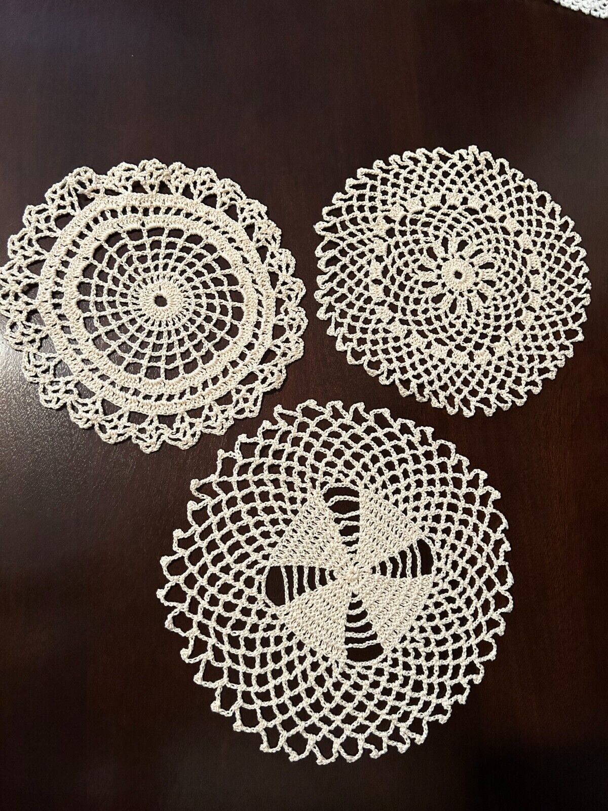 Primary image for 3 Beige Round Doilies