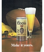 1978 Coors Banquet Beer Print Ad Vintage football 8.5&quot; x 11&quot; - $18.85