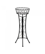 Black Iron Plant Stand with Basket - £40.89 GBP
