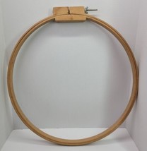 VTG The Gibbs Mfg Co Wood Embroidery Hoop 22&quot; Large Wooden Circle Crafts... - $24.18