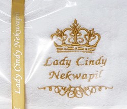 Personalised Name with Crown Embroidered towels White Gift Christmas Birthday - £6.99 GBP+