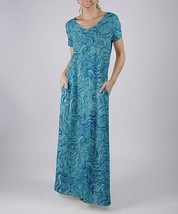 $65 Beyond This Plane Mint Abstract Swirl Side-Pocket Maxi Dress Size M NWOT - £13.96 GBP