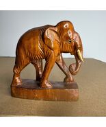 Vintage Hand Carved Wooden Elephant Figurine Sculpture Statue Decor - $24.99