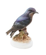 Vintage Lefton Purple Martin Porcelain Bird Figurine Hand Painted Japan 5&quot; - £13.75 GBP