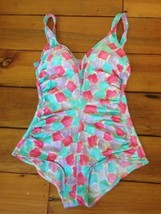 Vintage 70s Maxine of Hollywood Womens One Piece Pastel Bathing Suit USA Made - £39.30 GBP