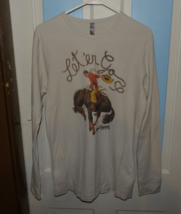 Ladies Original Cowgirl Clothing Co &quot;Let &#39;er Go&quot; Bronco Thermal Tee Size L - £23.55 GBP