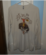 Ladies Original Cowgirl Clothing Co &quot;Let &#39;er Go&quot; Bronco Thermal Tee Size L - £23.66 GBP