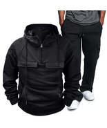 Men&#39;s Full Size Pocketed Drawstring Hoodie and Pants Set Plus Size - $76.49+