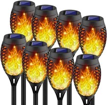 Solar Lights Outdoor 8Pack Solar Torch Light with Flickering Flame Water... - $68.52