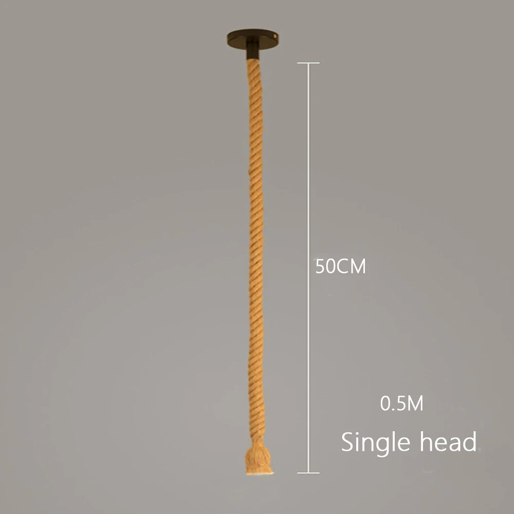 Vintage Hemp Rope Pendant Light Holder 1/2 head For Loft Personality Industrial  - £143.49 GBP