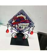 Joan Baker Designs tealight red hat Hattitude hand painted glasses light - €17,22 EUR