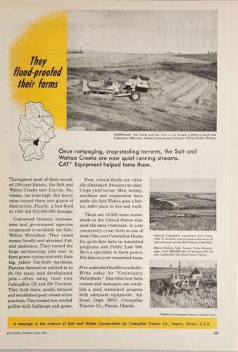 1957 Print Ad Caterpillar CAT D6 Diesel Tractor & Scraper Peoria,Illinois - $20.44