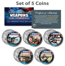 U.S. Weapons Arsenal Guns & Grenade Jfk Kennedy Half Dollars Us 5-Coin Set - £17.85 GBP