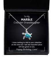 Necklace Birthday Present For Marble Collector Granddaughter - Jewelry Turtle  - £40.05 GBP