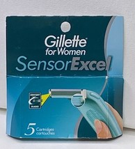 Gillette For Women Razor Sensor Excel 5 Blades Cartridges Refill 5 Heads... - $22.99