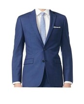 Calvin Klein Mens Stretch 100% Wool Blazer Blue Jacket Sport Coat 42S $450 - £55.37 GBP