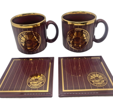 Rock Springs WYOMING Fire Department Coffee Mug Coaster Gift Set of 4 Vi... - £34.81 GBP