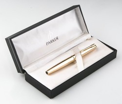 Parker Vintage 12k Gold Filled Fountain Pen w/ Arrow Motif Clip & Box/Papers - $213.84