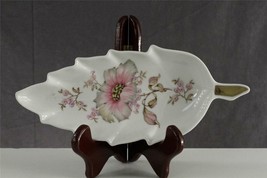 Vintage China Old Nuremberg Bavaria Germany Pink Floral Figural Leaf Bowl - £11.32 GBP