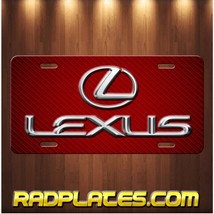 LEXUS Inspired art simulated red carbon fiber aluminum license plate tag NEW B - £15.49 GBP